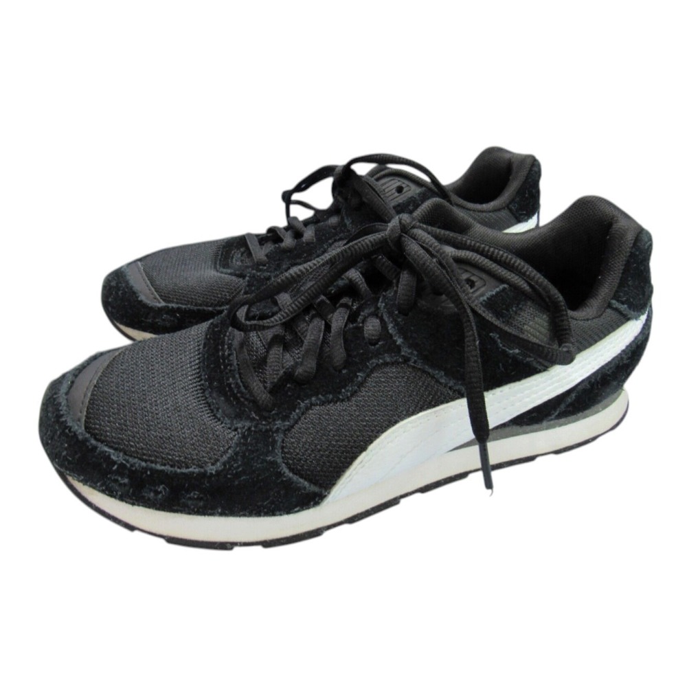 PUMA Women's VISTA Black/White SUEDE & MESH Lace-Up ATHLETIC SHOES SNEAKERS 7.5
